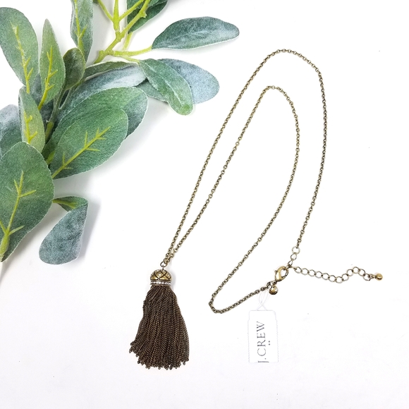 J. Crew Jewelry - J. CREW Antique Gold Tassel Chain NWT
